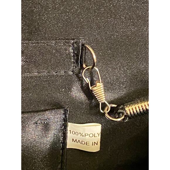 Women's Evening Formal Clutch Bag Purse Black with rhinestones rope strap EUC - Picture 8 of 13